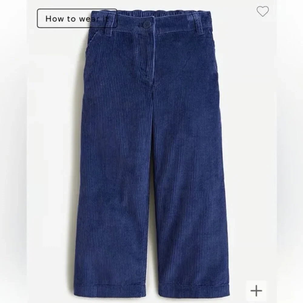 New! CREWCUTS 14 Blue Waled Corduroy Wide Leg Pants